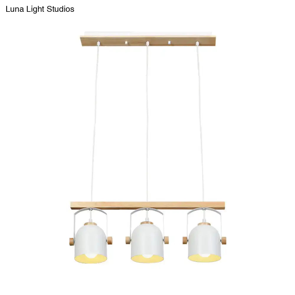 Modern white & grey dome shade pendant light – kitchen island