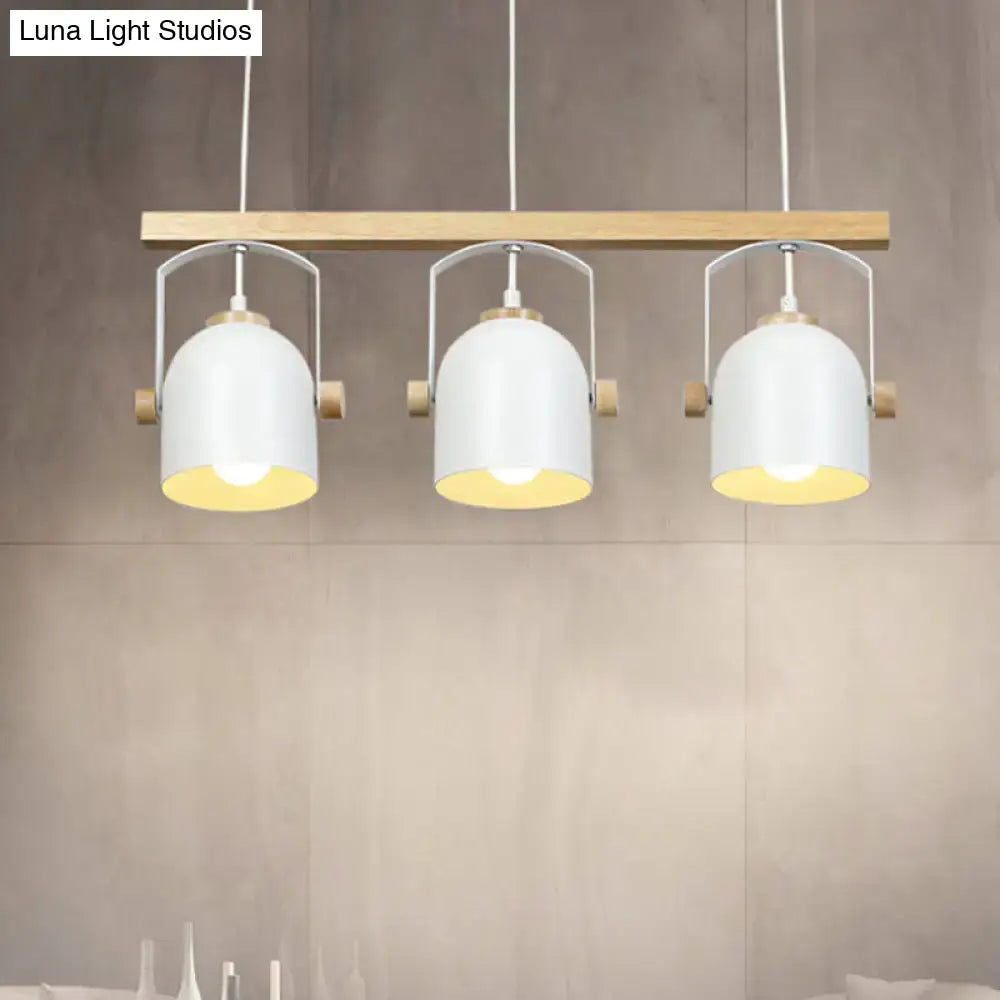 Modern white & grey dome shade pendant light – kitchen island