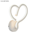 Modern white heart acrylic wall light fixture – bedroom decor