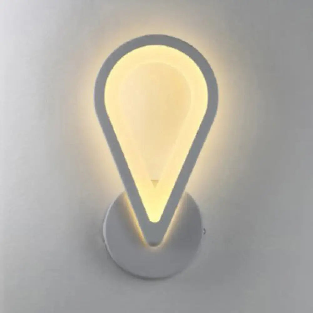 Modern white heart led wall sconce – bedroom minimalist light
