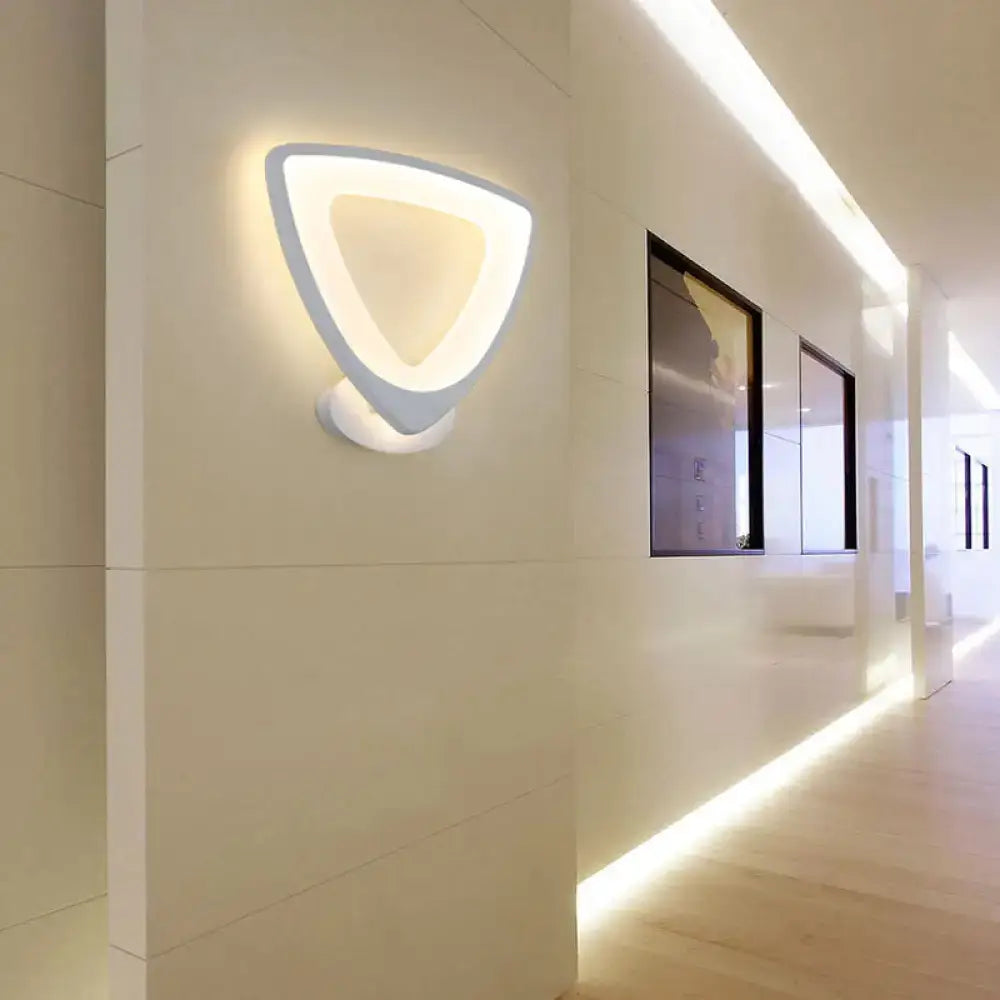 Modern white heart led wall sconce – bedroom minimalist light