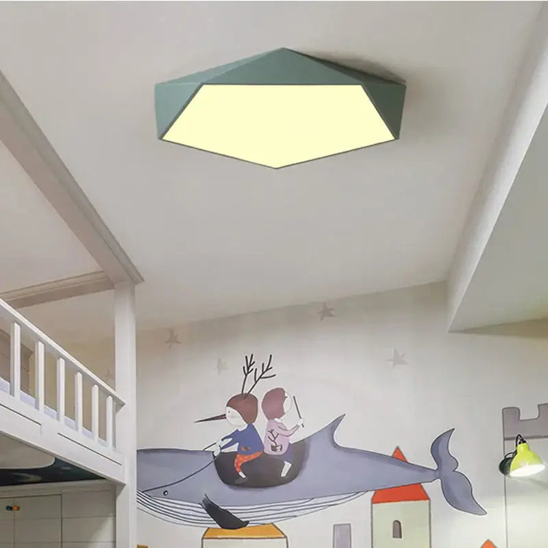 Modern white hexagonal led ceiling lamps for living room lighting