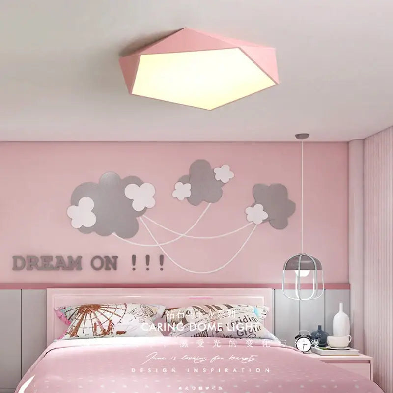 Modern white hexagonal led ceiling lamps for living room lighting
