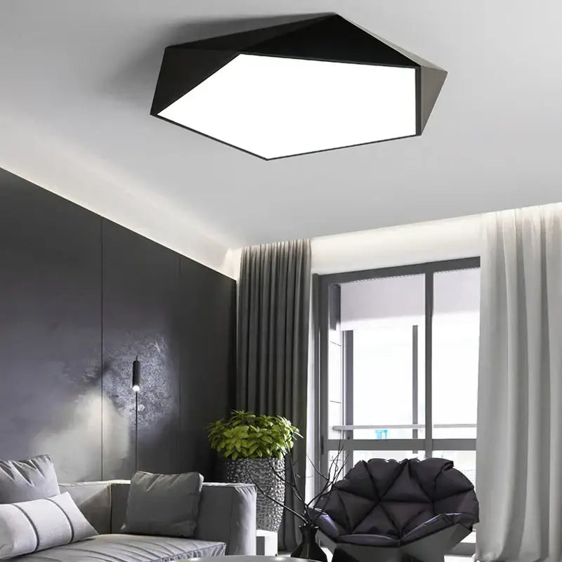 Modern white hexagonal led ceiling lamps for living room lighting