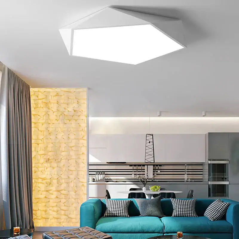 Modern white hexagonal led ceiling lamps for living room lighting