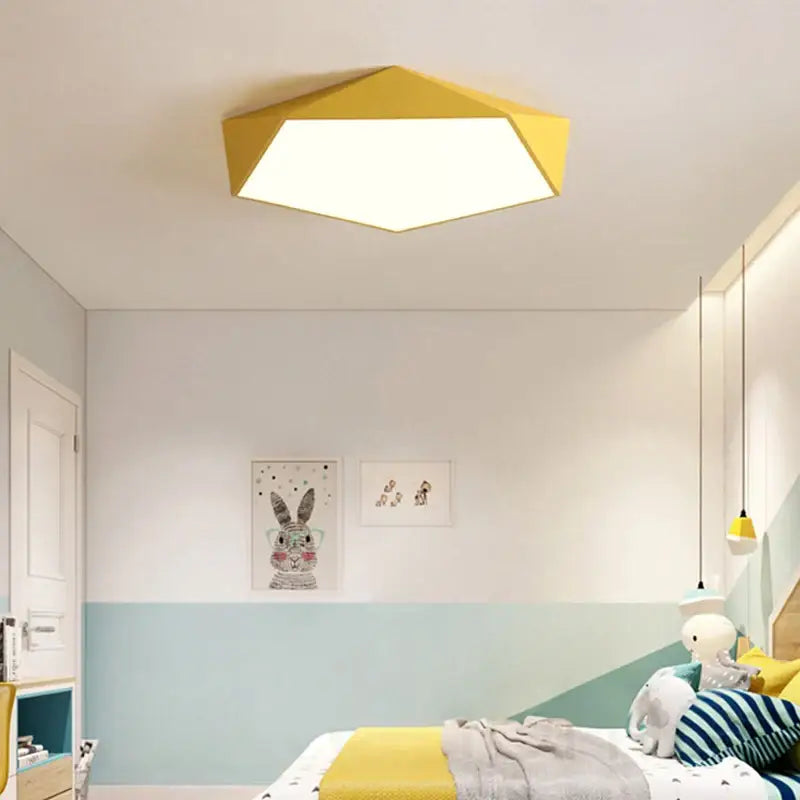 Modern white hexagonal led ceiling lamps for living room lighting