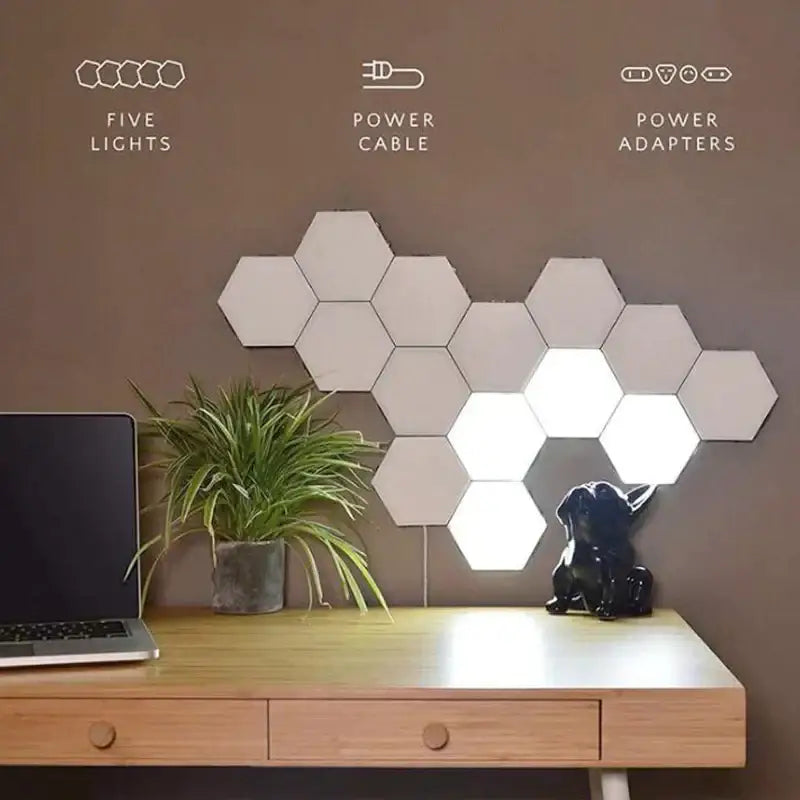 Modern white honeycomb modular quantum sconces led panel lights bedroom