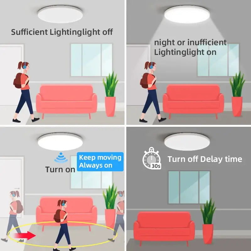 Modern white induction led ceiling light bedroom smart lamp