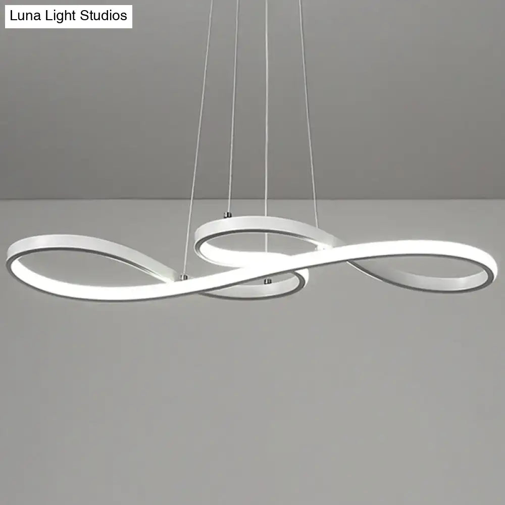 Modern white infinity led island light dining room remote control