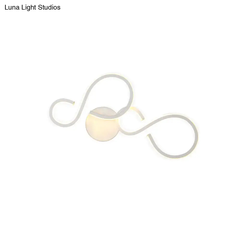 Modern white infinity spiral led light living room bulb included