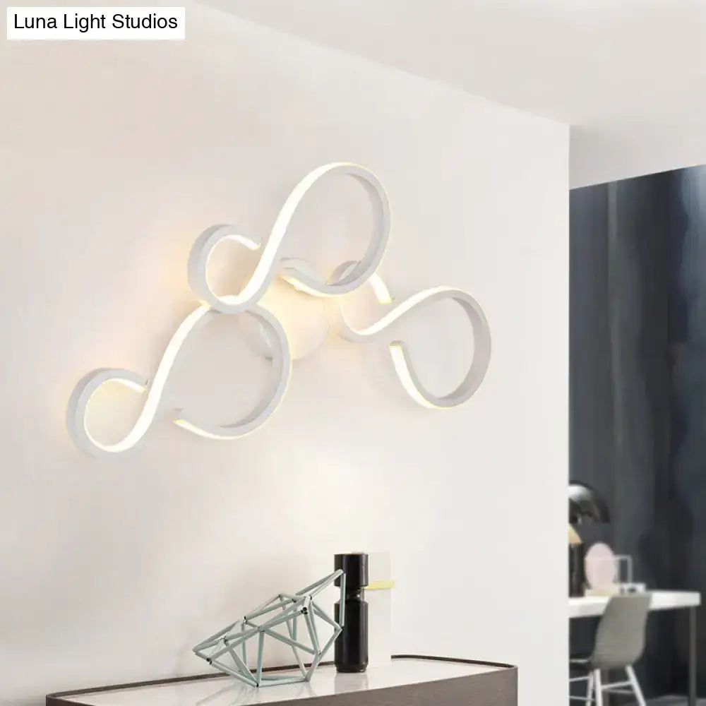Modern white infinity spiral led light living room bulb included