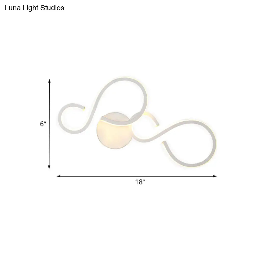 Modern white infinity spiral led light living room bulb included