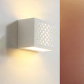 Modern white laser cut cube wall light bedroom gypsum sconce
