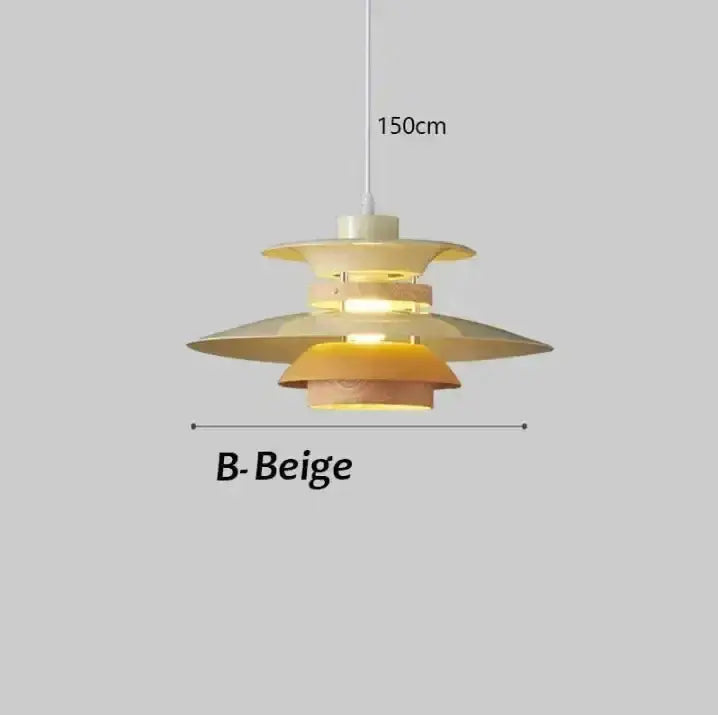 Modern white layered led pendant light for kitchen