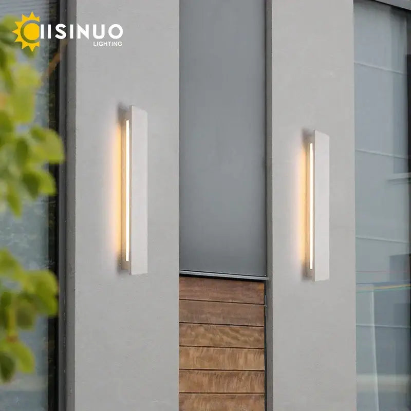 Modern white led limestone sconce garden porch wall light