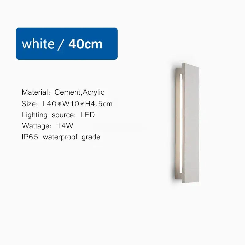 Modern white led limestone sconce garden porch wall light