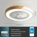 Modern white & light wood 52cm ceiling fan light – living room