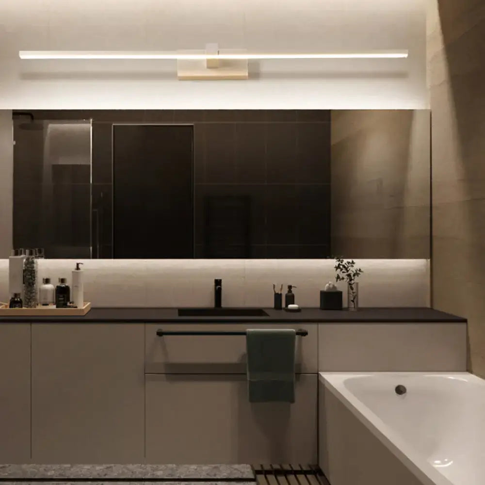 Modern white linear led wall sconce bathroom mirror light