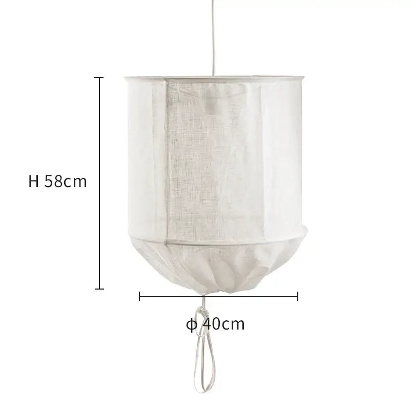 Modern white linen cotton pendant lamp kitchen island lighting