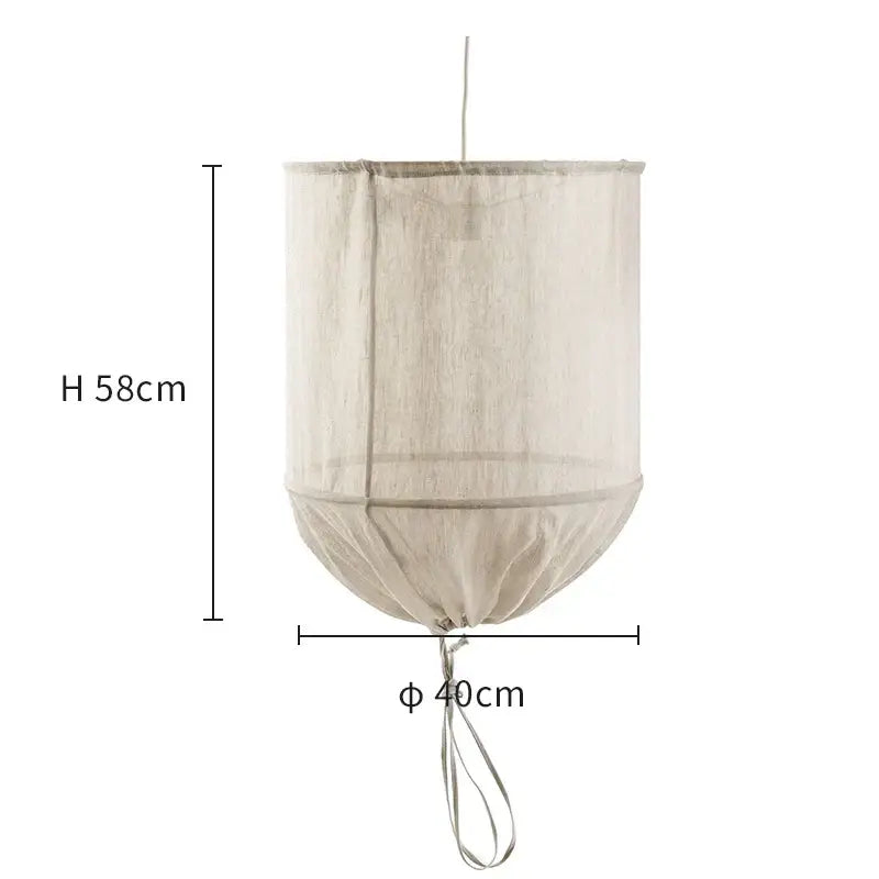 Modern white linen cotton pendant lamp kitchen island lighting
