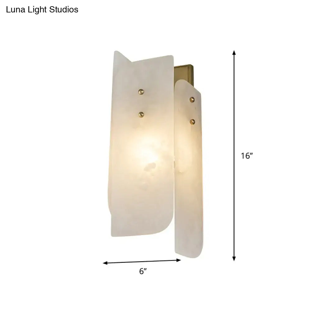 Modern white marble corner wall lamp bedroom gold accents 110v-120v