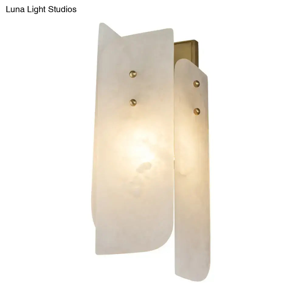 Modern white marble corner wall lamp bedroom gold accents 110v-120v