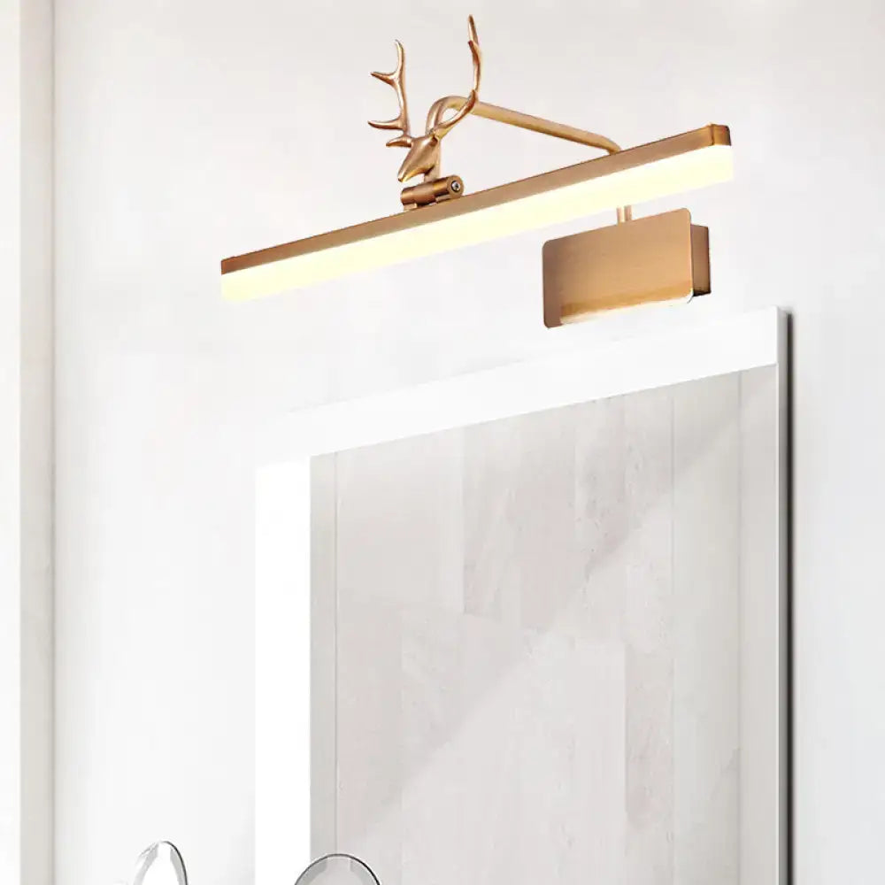 Modern white metal antler vanity wall lamp for bathroom