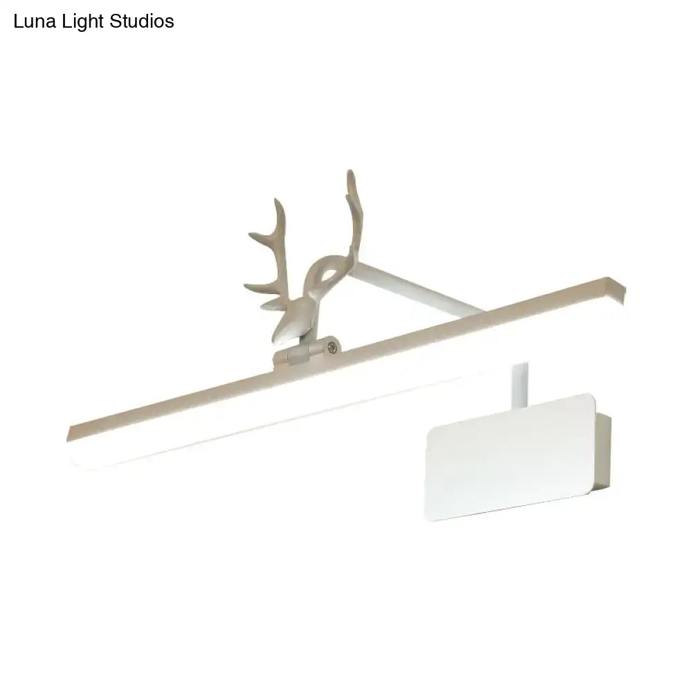 Modern white metal antler vanity wall lamp for bathroom