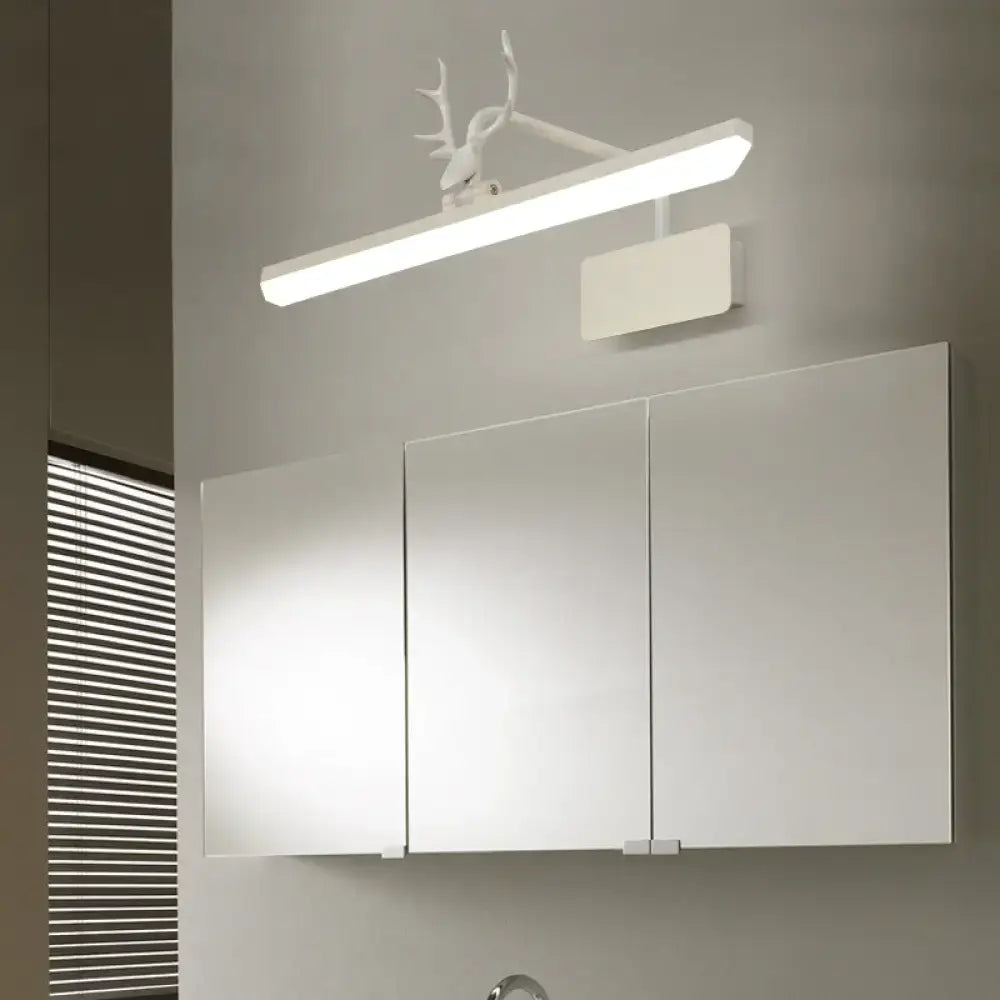 Modern white metal antler vanity wall lamp for bathroom