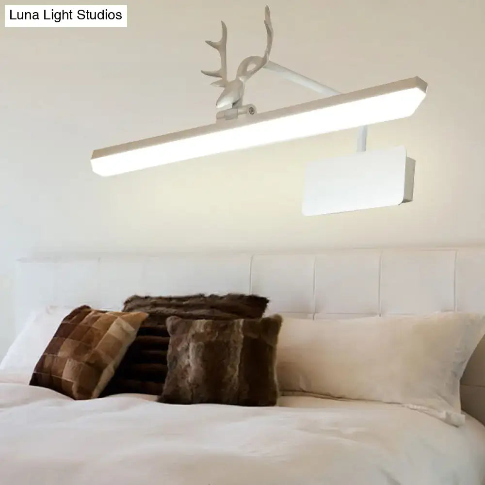 Modern white metal antler vanity wall lamp for bathroom