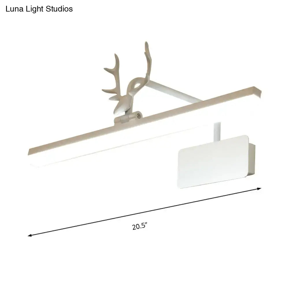 Modern white metal antler vanity wall lamp for bathroom