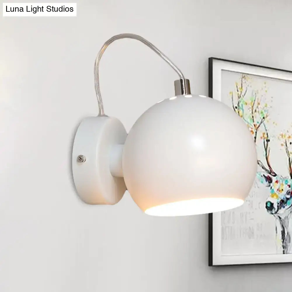 Modern white metal shade wall light bedroom 110v-120v fixture