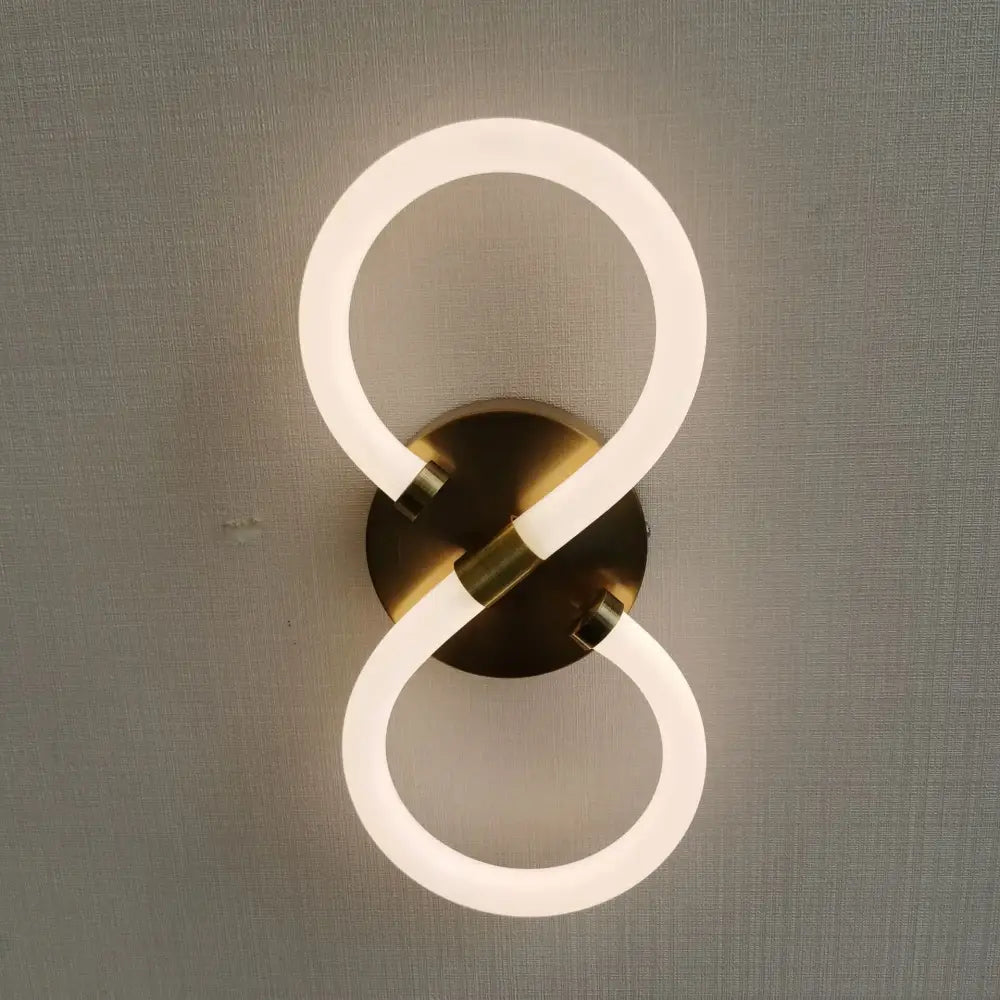 Modern white minimalist acrylic led wall lamp bedroom sconce