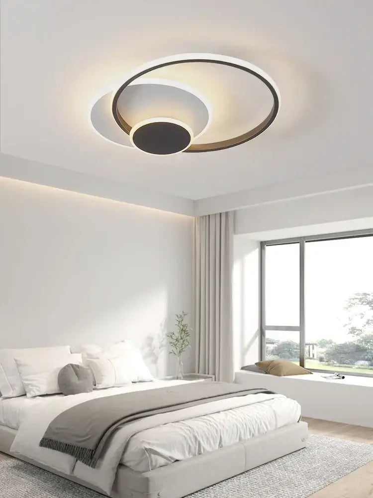 Modern white minimalist circles led ceiling lights bedroom lamp
