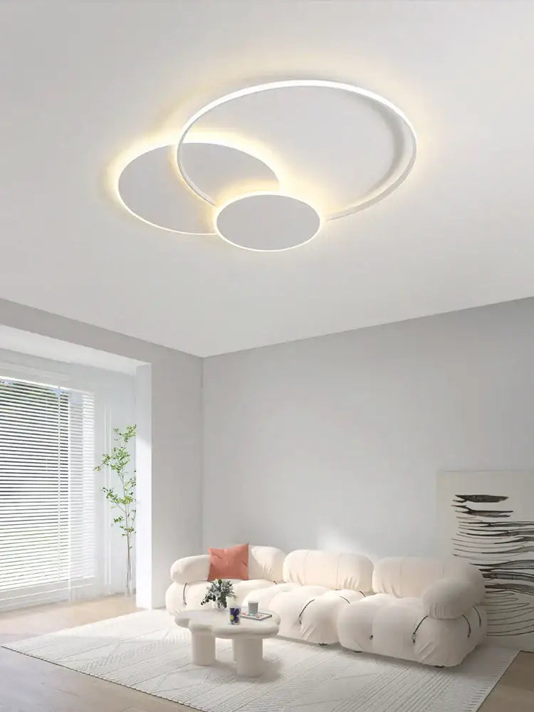 Modern white minimalist circles led ceiling lights bedroom lamp