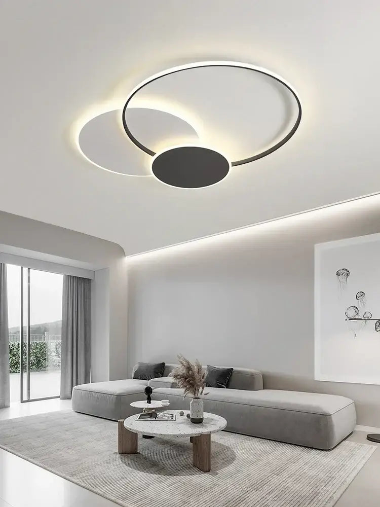 Modern white minimalist circles led ceiling lights bedroom lamp