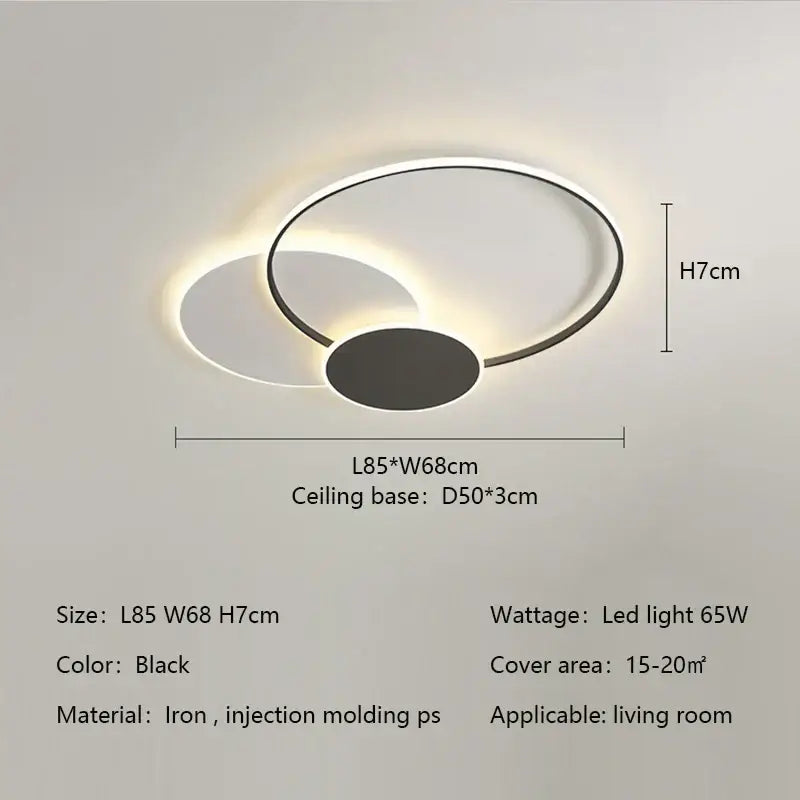 Modern white minimalist circles led ceiling lights bedroom lamp