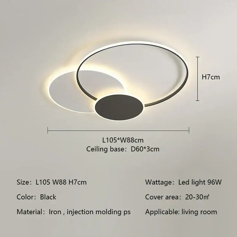 Modern white minimalist circles led ceiling lights bedroom lamp
