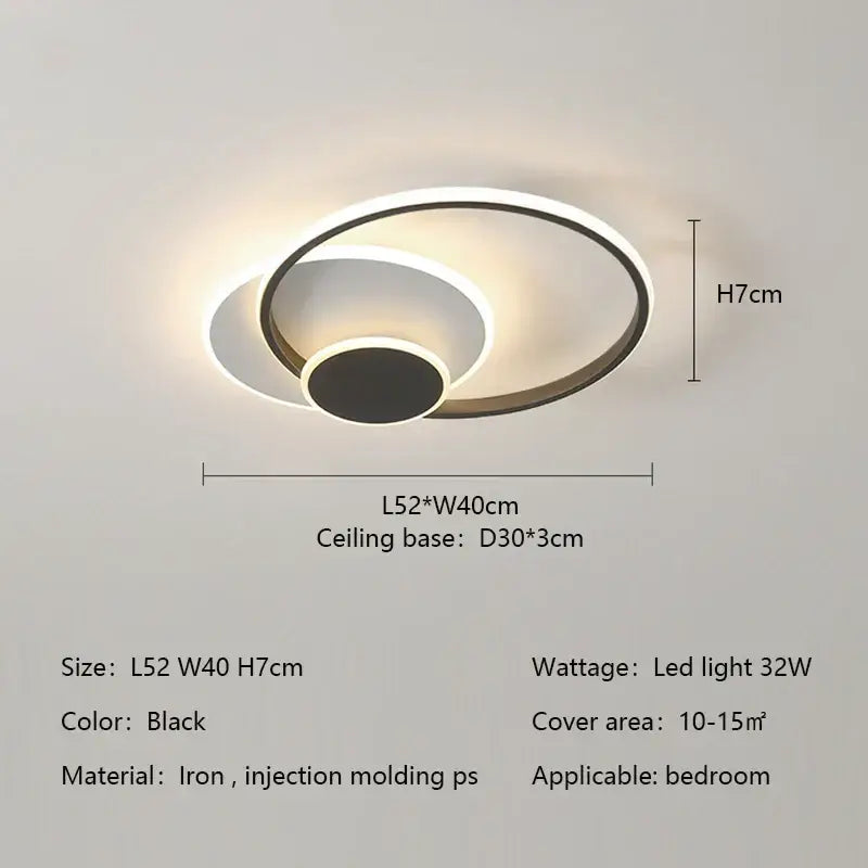 Modern white minimalist circles led ceiling lights bedroom lamp
