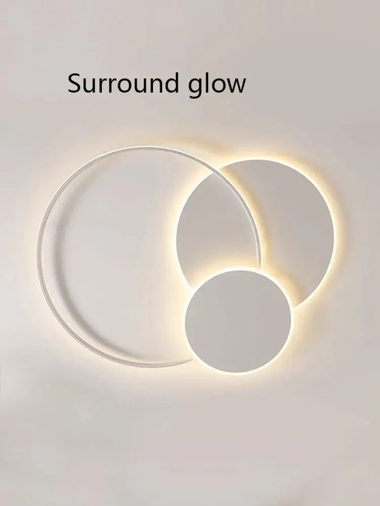Modern white minimalist circles led ceiling lights bedroom lamp