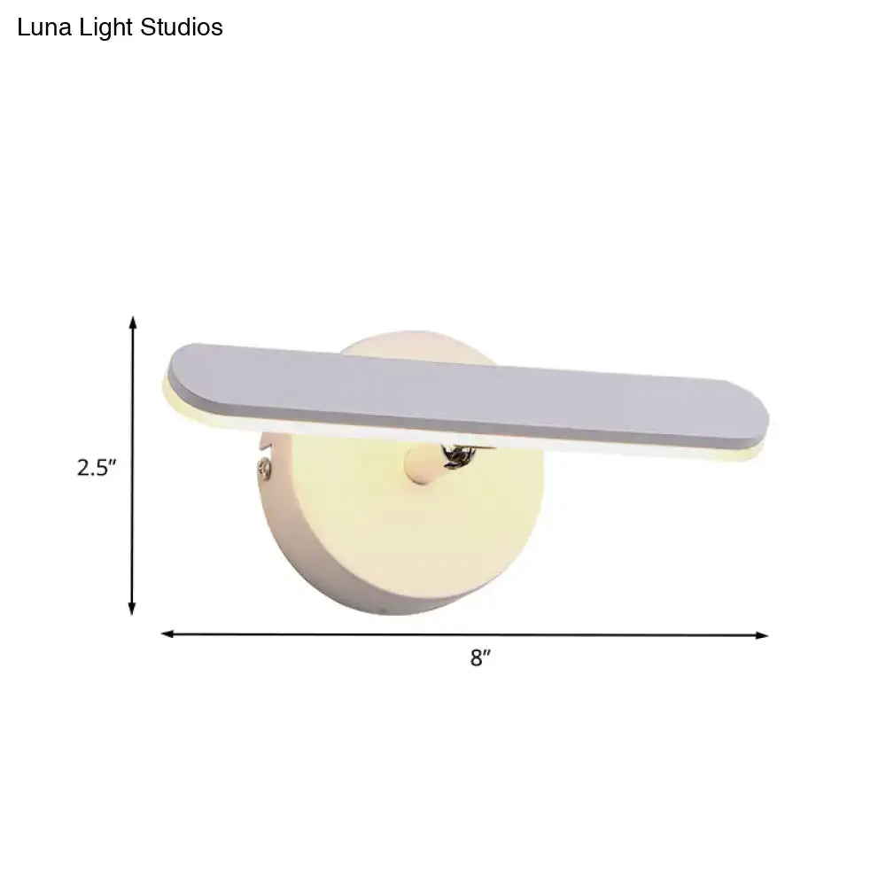 Modern white minimalist led wall light for bathroom natural warm light