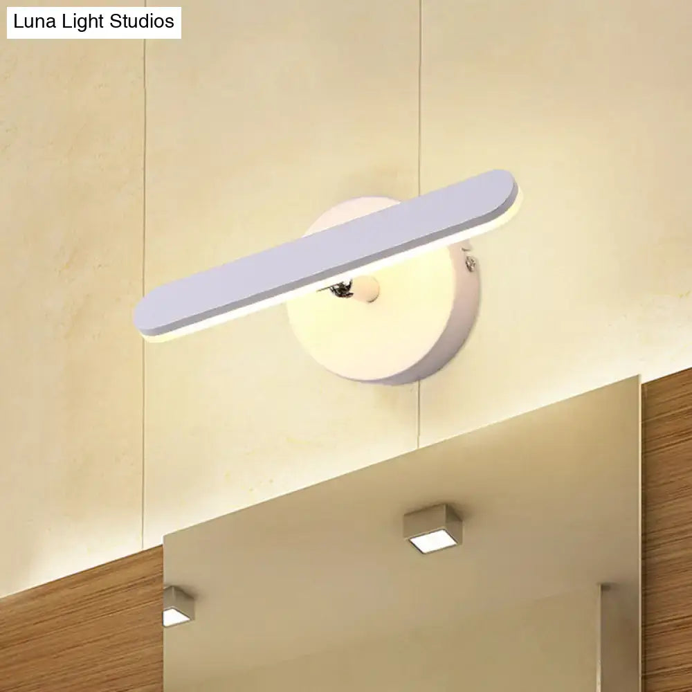 Modern white minimalist led wall light for bathroom natural warm light