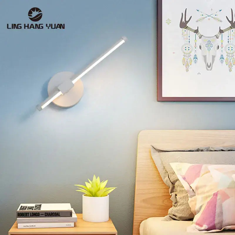 Modern white minimalist led wall sconce bedroom lamp