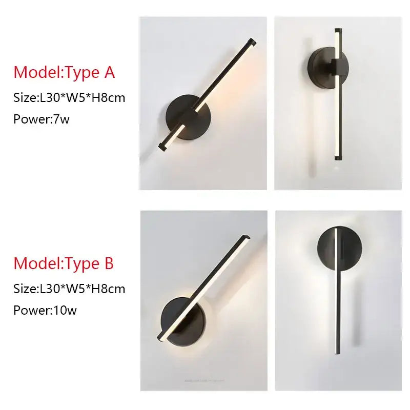 Modern white minimalist led wall sconce bedroom lamp