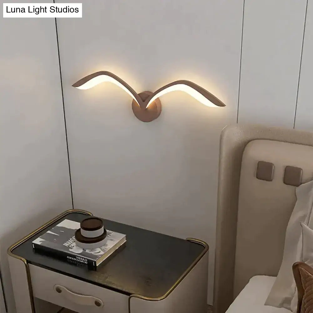 Modern white nordic avian style wall lamp bedroom wing sconce