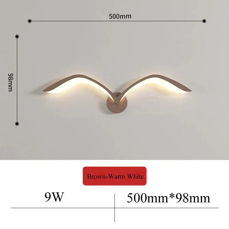Modern white nordic avian style wall lamp bedroom wing sconce