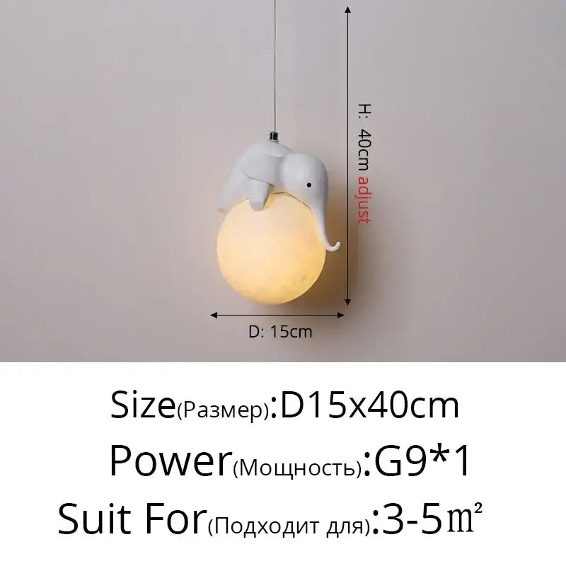 Modern white panda bear bedroom wall lamp living room pendant light