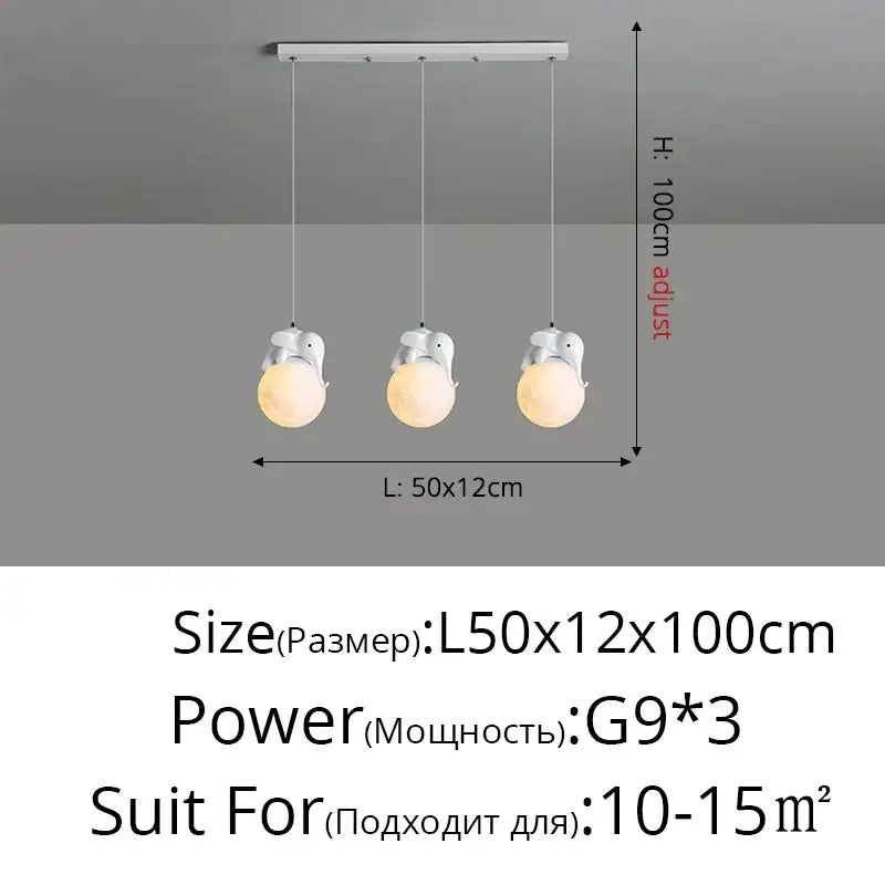 Modern white panda bear bedroom wall lamp living room pendant light