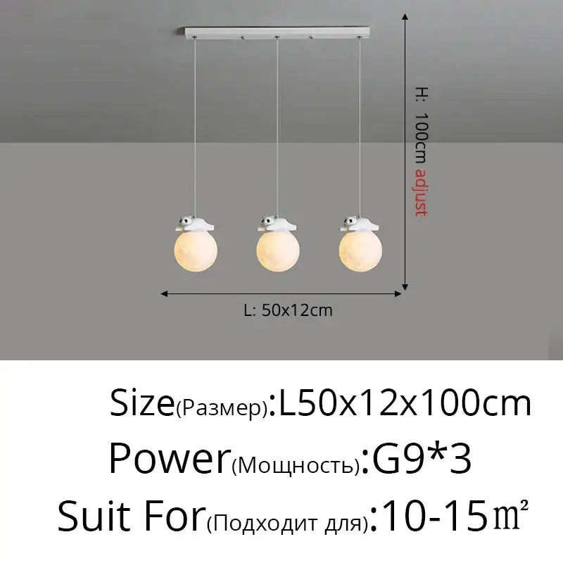 Modern white panda bear bedroom wall lamp living room pendant light