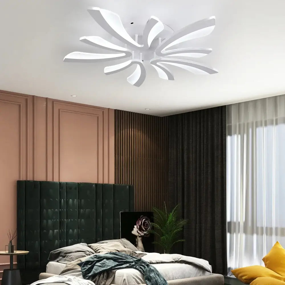Modern white petal acrylic led chandelier dining room ceiling lamp